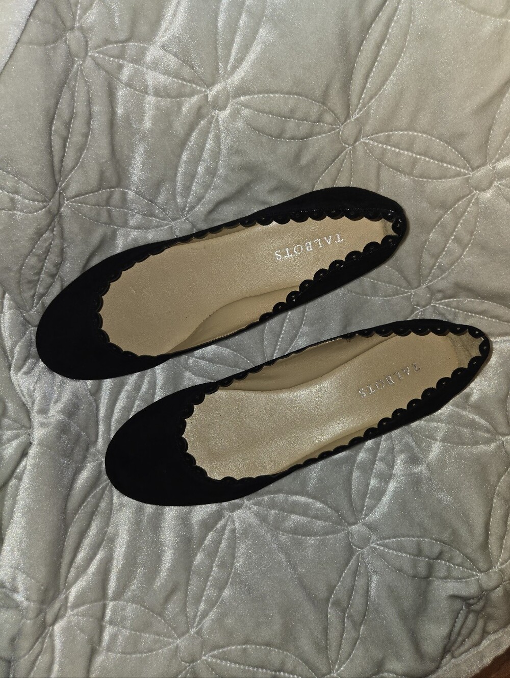 Talbots Leather Flat With Gold Heel Trim